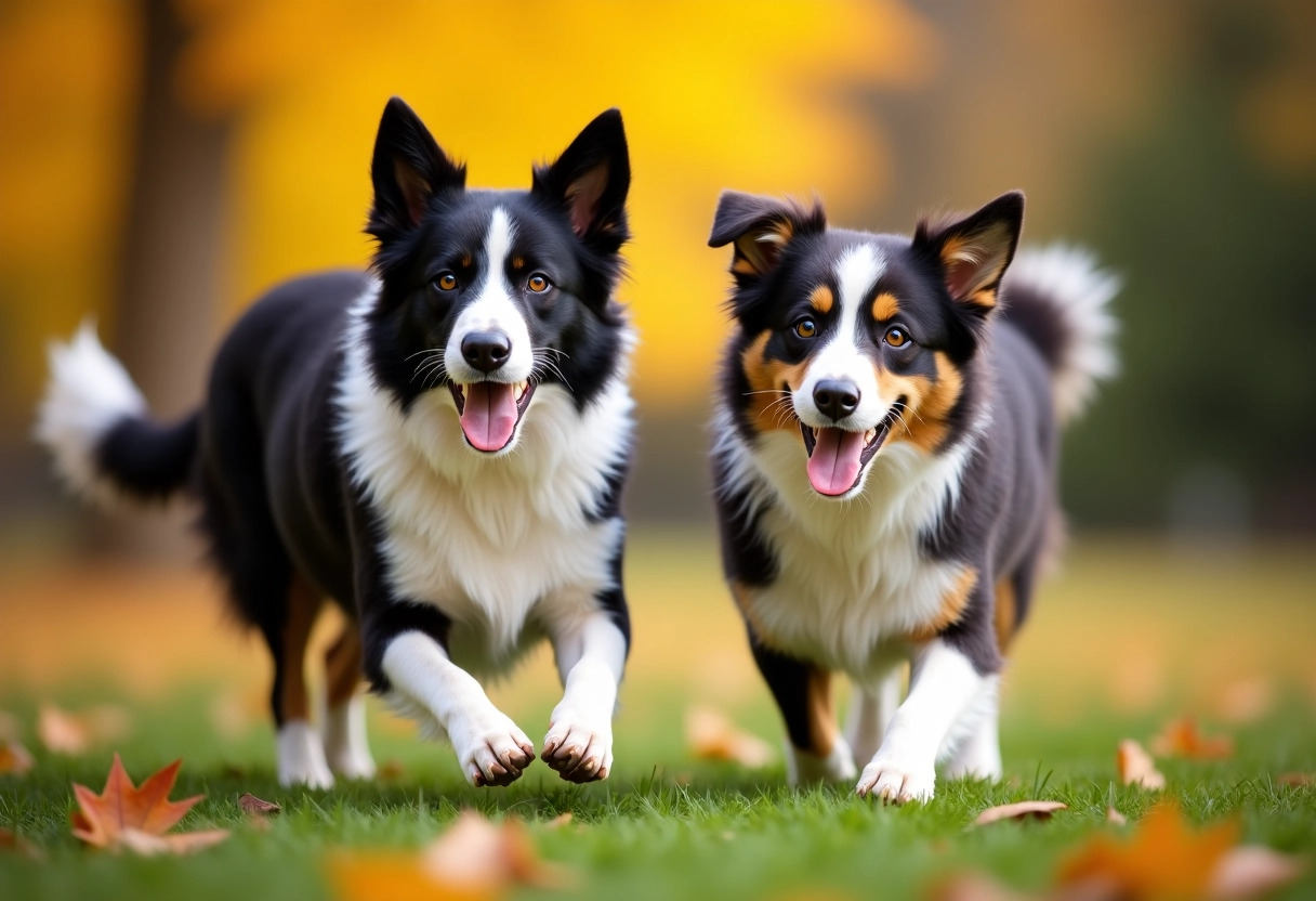 border collie et berger australien